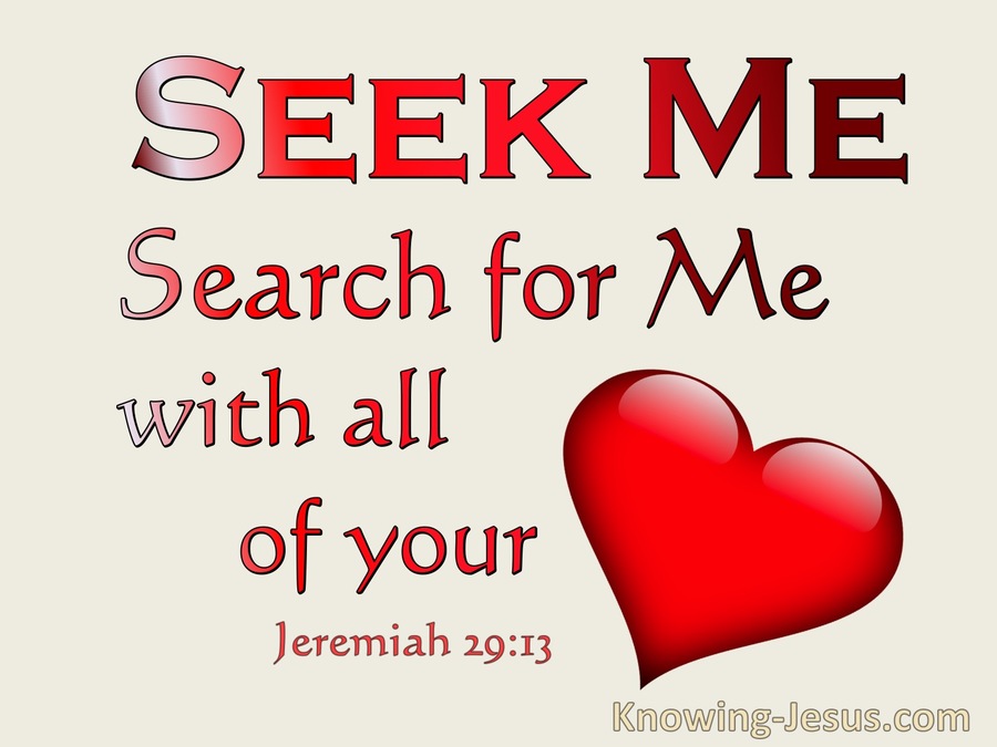 Jeremiah 29:13 Seek Me And Search For Me With All Your Heart (beige)